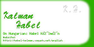 kalman habel business card